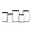 high quality  round 8oz 10oz glass canned food storage jar with metal lid